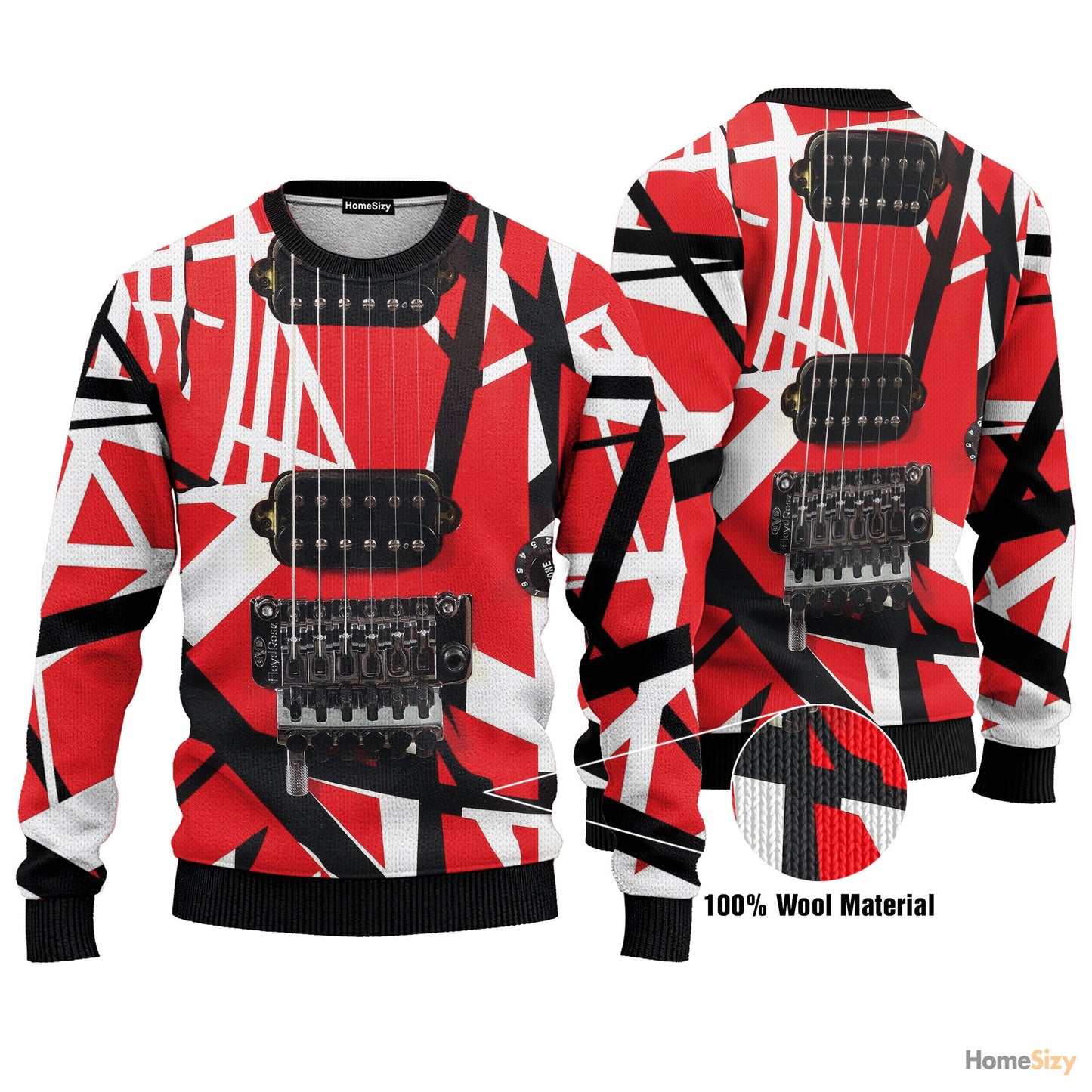 Animal Van Halen Guitar Ugly Christmas Sweater - Gift for Dad, Grandpa, Husband